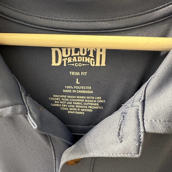 Duluth Trading Co. Men's Blue Performance Trim Fit Short Sleeve Polo Shirt Large - Picture 5 of 8